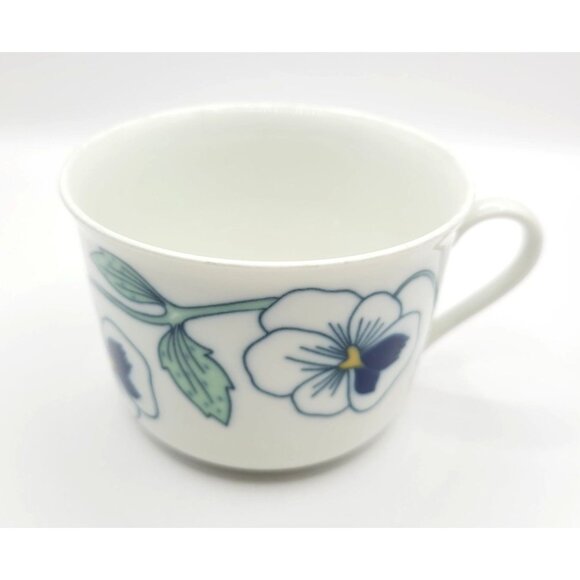 Rorstrand Other - Rorstrand Mug MCM Sylvia Pattern Floral Coffee Cup W/ Handle Blue Pansies *Fair*
